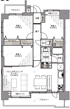 ルイシャトレ門前仲町　701号室