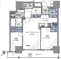 王子飛鳥山ザ・ファーストタワー＆レジデンス タワー棟　701号室